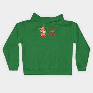 Capybara in a christmas stocking Kids Hoodie